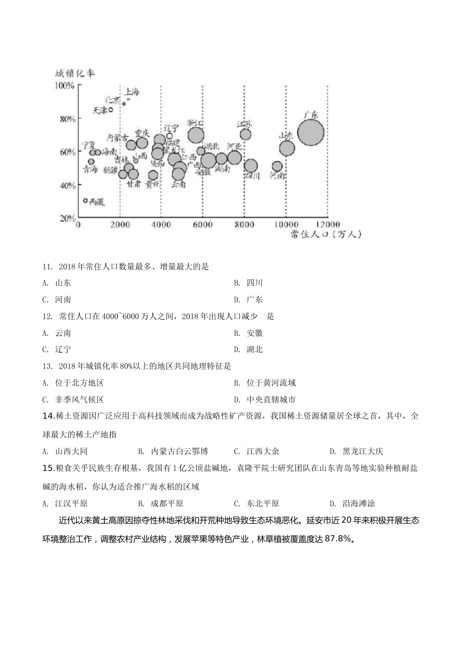 精品解析：湖南省长沙市2019年中考地理试题（原卷版）.doc_第3页