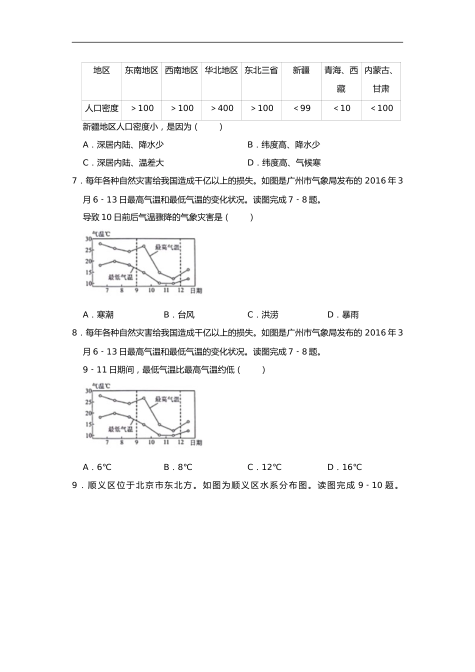 2019年四川省绵阳市中考地理试题（word版，含解析）.doc_第2页