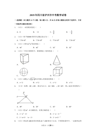 2019年四川省泸州市中考数学试卷.doc