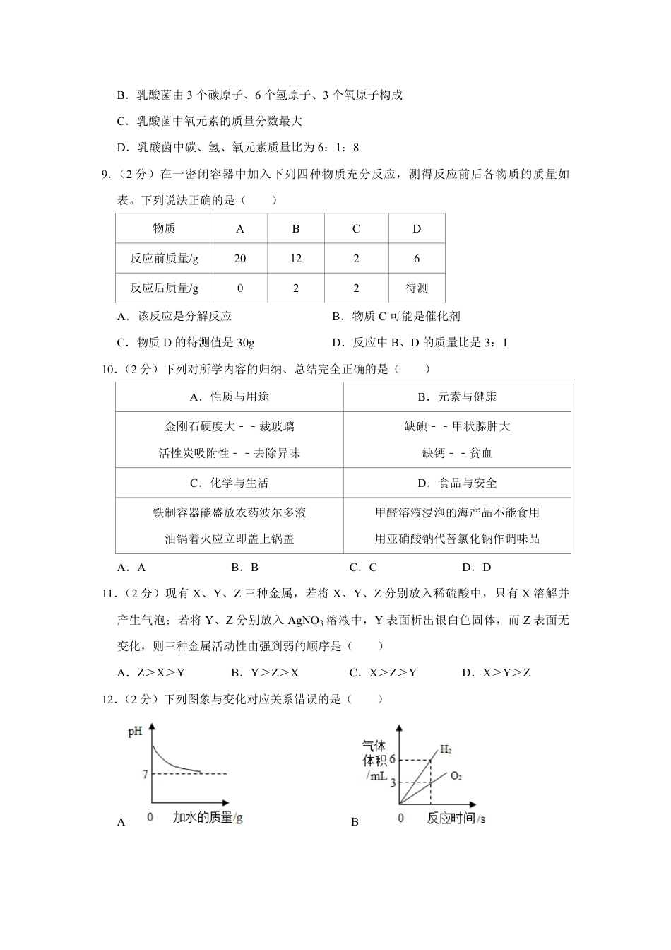 2019年青海省中考化学试卷（省卷）【原卷版】.pdf_第2页