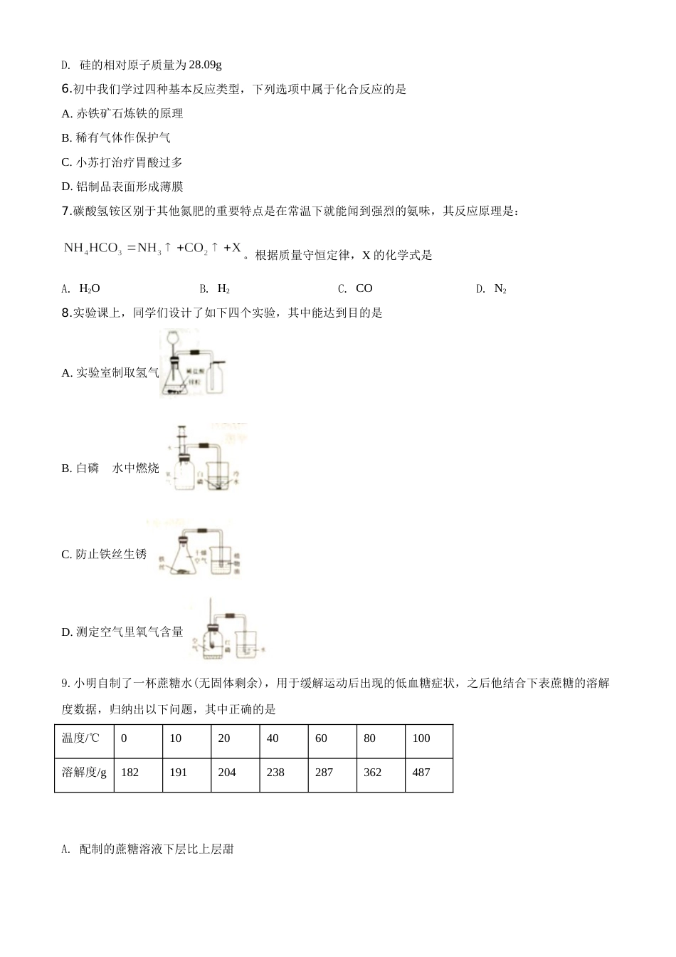 2020年山西省中考化学试题(word版含答案).doc_第2页