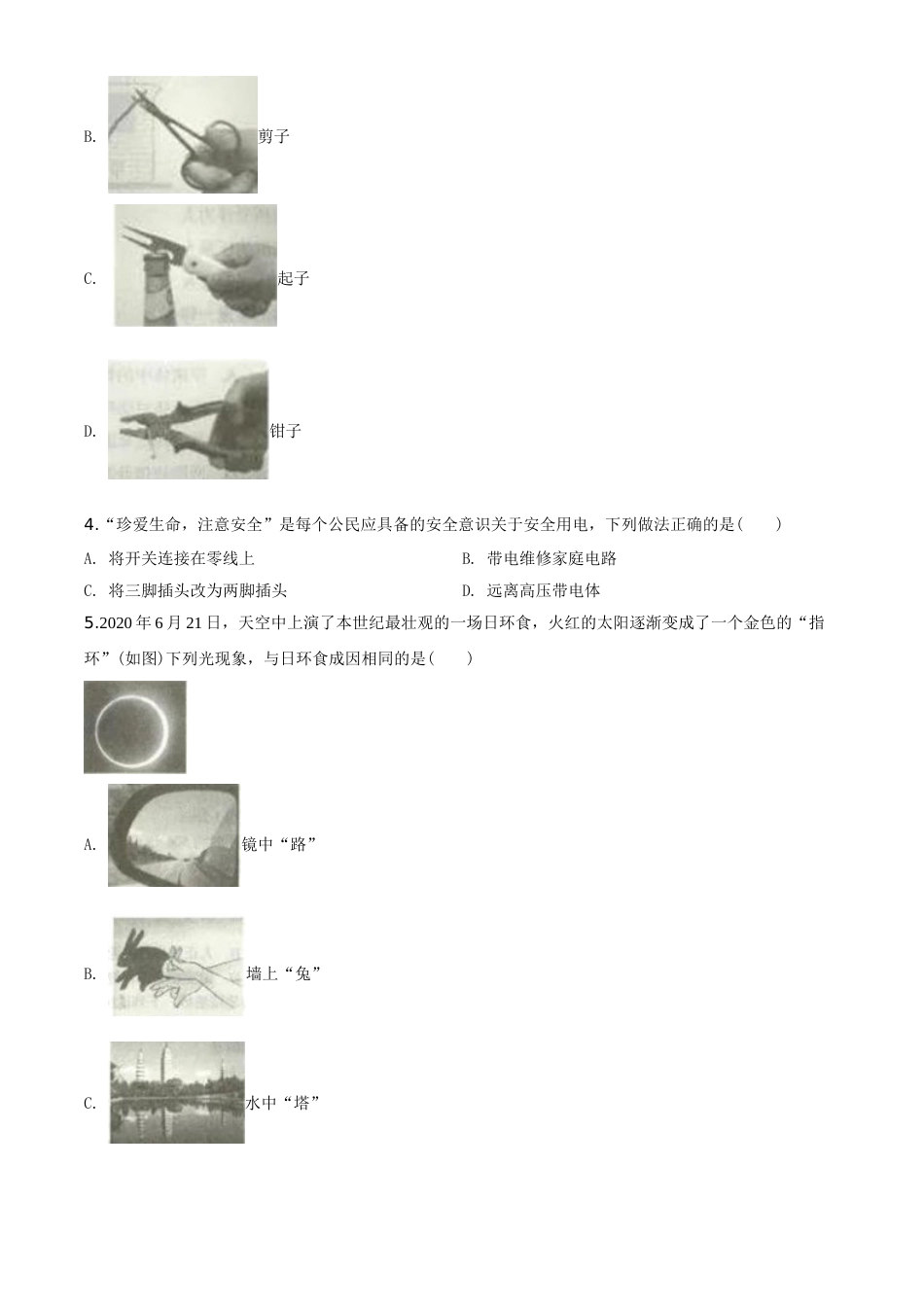 2020年山东临沂中考物理试题及答案.doc_第2页