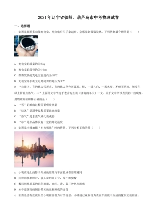 2021年辽宁省铁岭、葫芦岛市中考物理试题（原卷版.）.docx