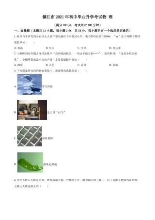 2021年江苏省镇江市中考物理试题.doc