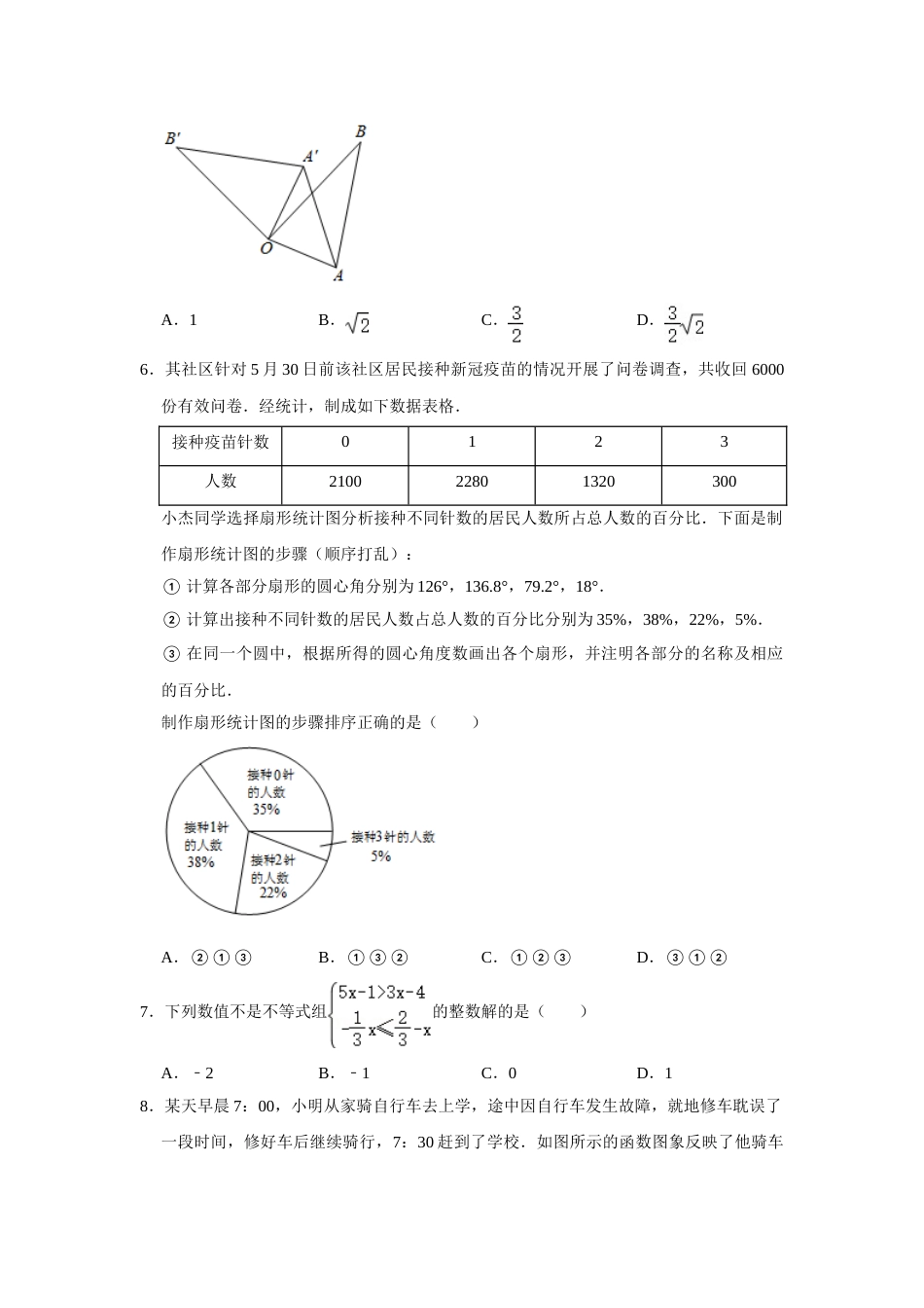 2021年湖南省邵阳市中考数学真题   （原卷版）.doc_第2页