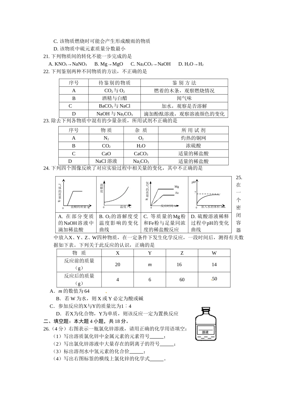 2013年甘肃省兰州市中考化学试卷(含答案).doc_第3页