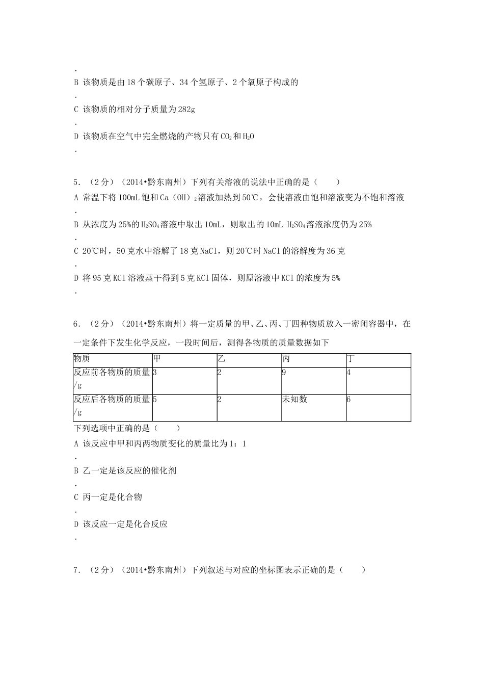 2014年贵州省黔东南州中考化学试题及答案.doc_第2页