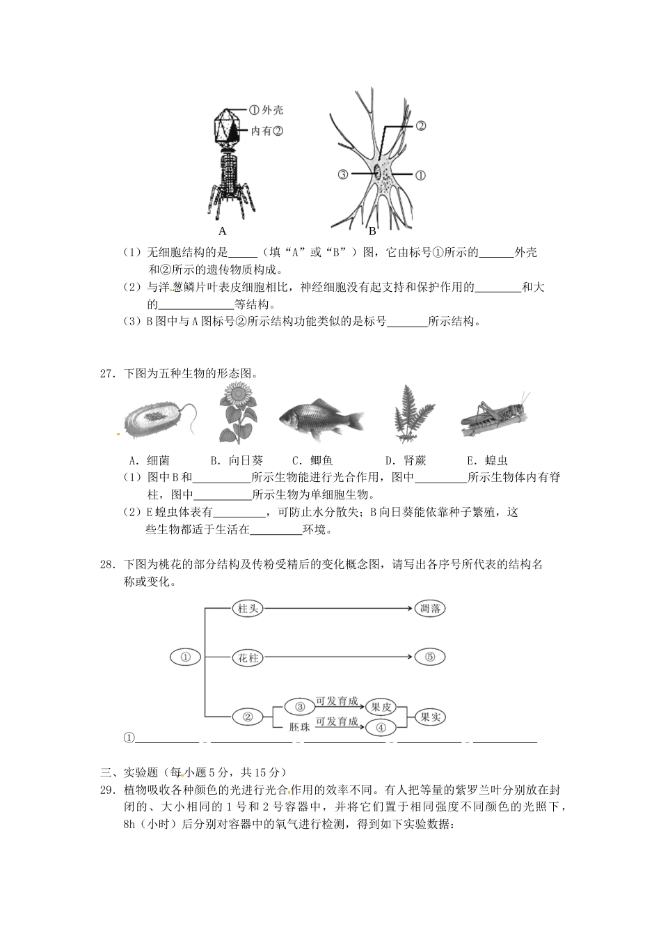 2013年长沙市中考生物试题和答案.docx_第3页