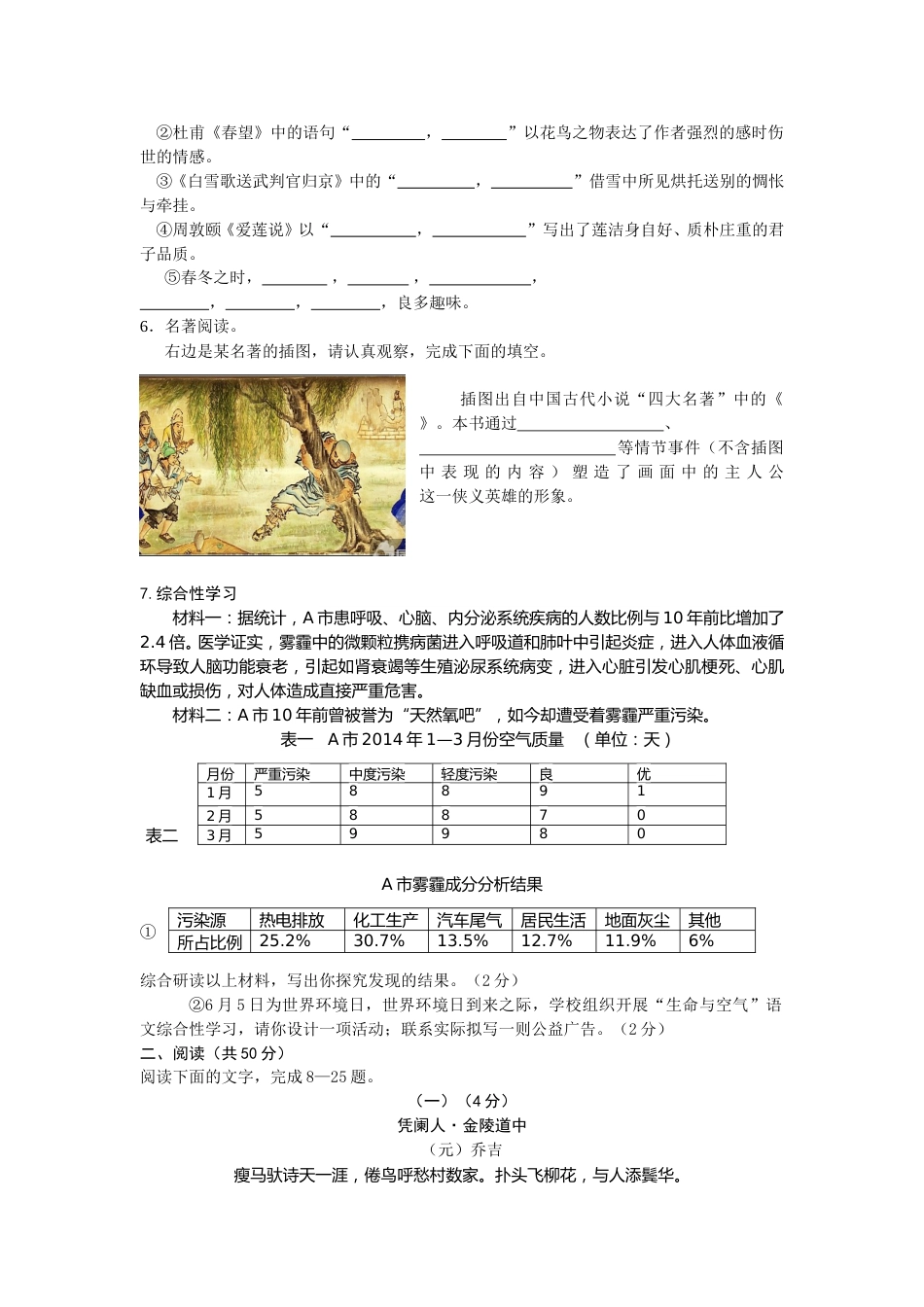 2014年山东省东营市中考语文试题(含答案).doc_第2页