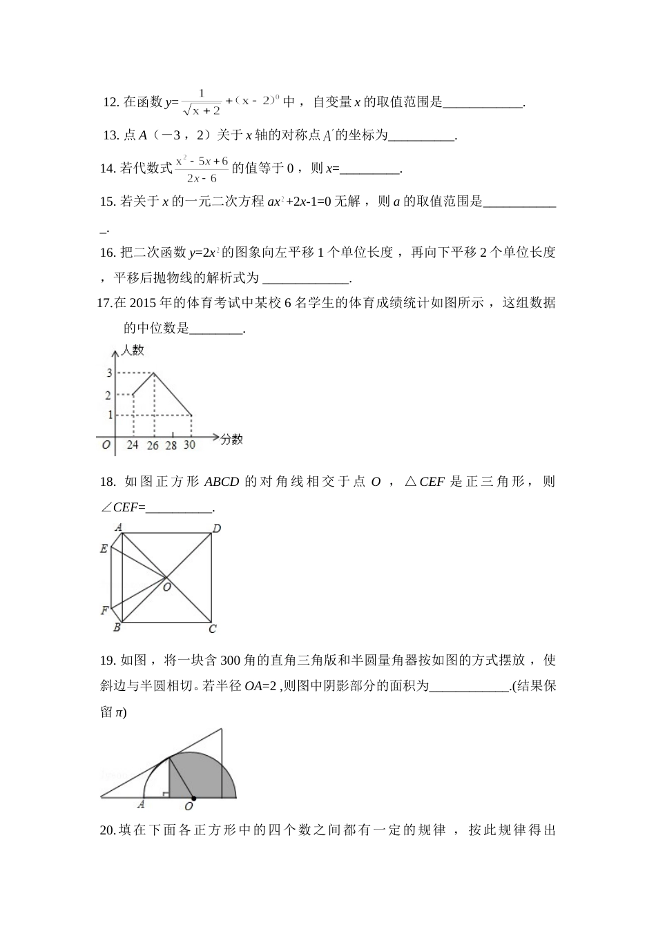 2015年黑龙江省绥化市中考数学试卷（含解析版）.doc_第3页
