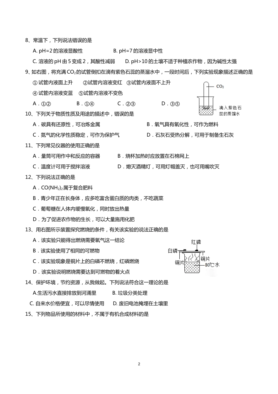 2015年广东省广州市中考化学试卷及答案.doc_第2页