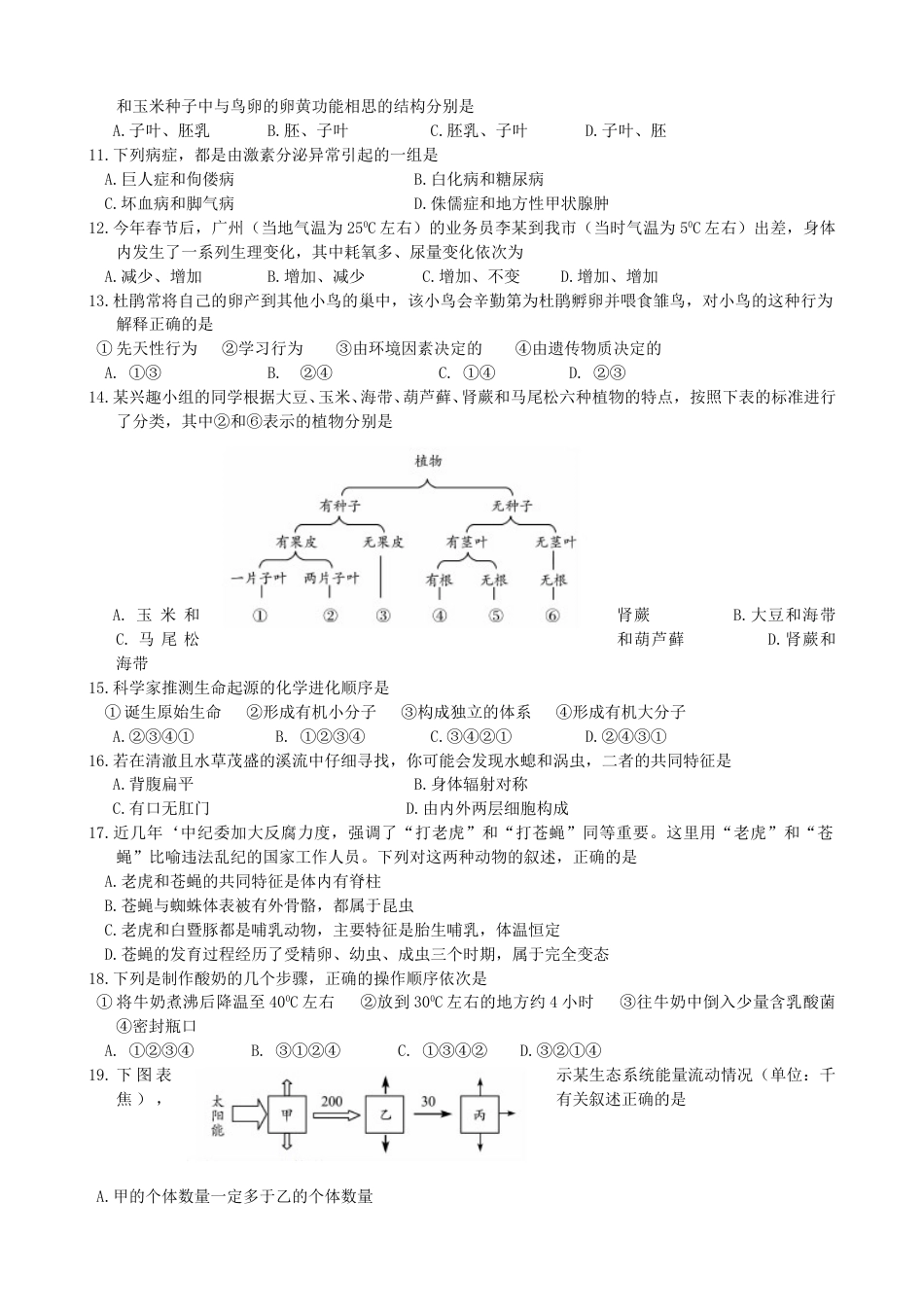 2016年德州市中考生物试题及答案.doc_第2页