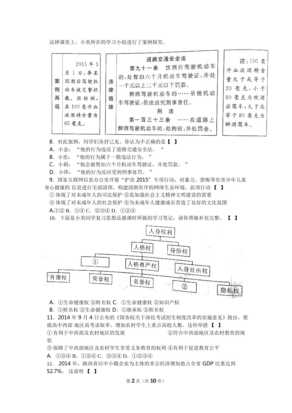 2015年陕西中考试题思想品德.doc_第2页