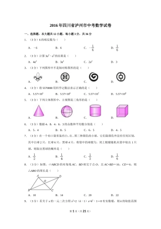 2016年四川省泸州市中考数学试卷.doc