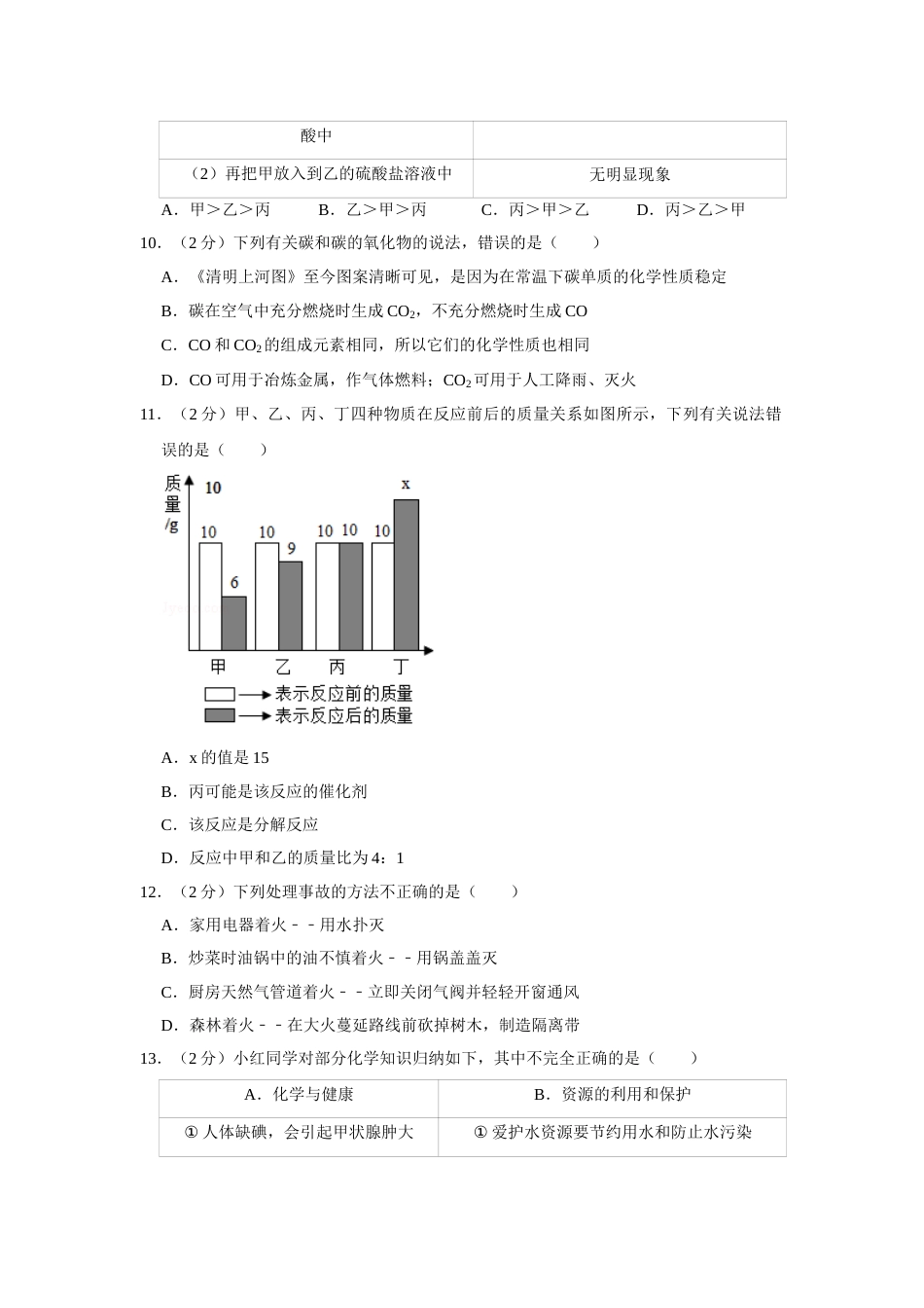 2017年湖南省娄底市中考化学试卷（学生版）  学霸冲冲冲shop348121278.taobao.com.doc_第3页